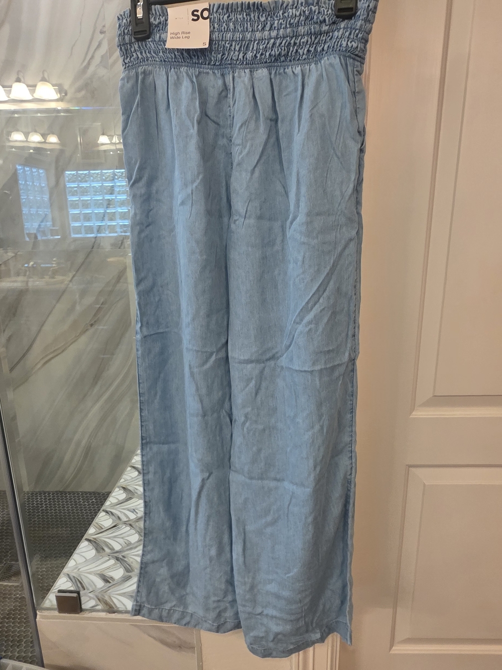Kohl's Light Blue Chambray High-Rise Wide Leg Pants Size Small - Picture 5 of 6